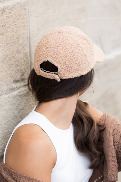Boucle Sherpa Teddy Bear Knit Ball Cap - Tigbul's Variety Fashion Shop