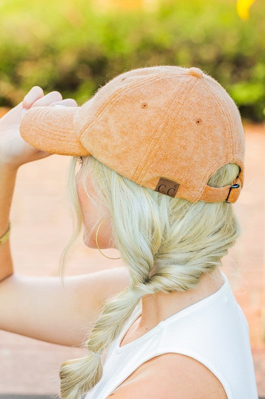 CC terry cloth baseball hat (beige), curved brim, CC logo patch