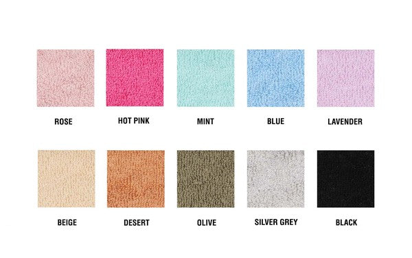 Color options for CC terry baseball hat: 10 shades shown