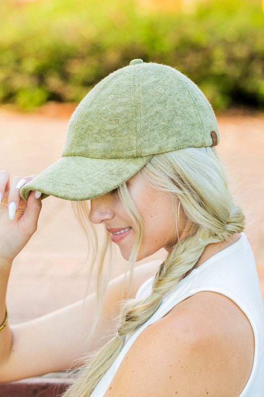 Terry cloth baseball cap, olive green