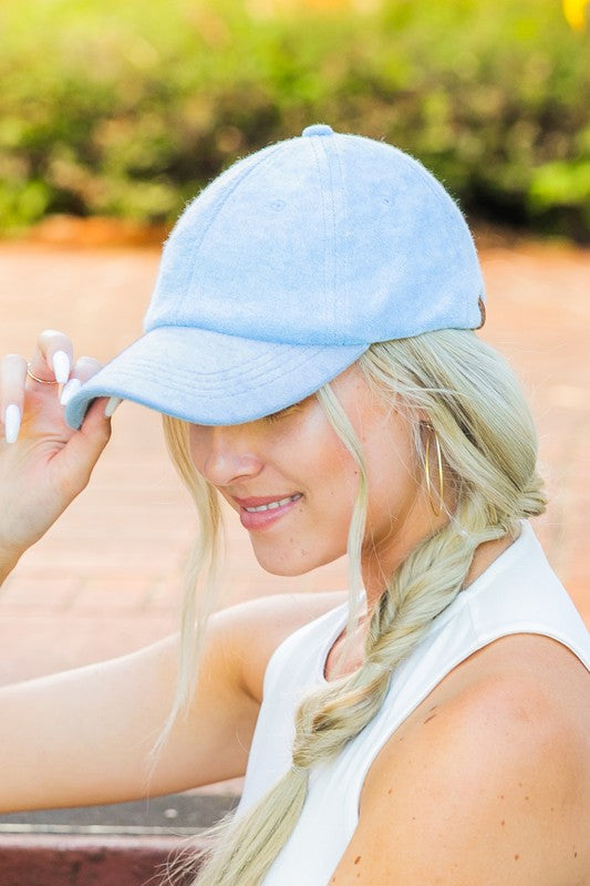 Terry cloth baseball cap, light blue