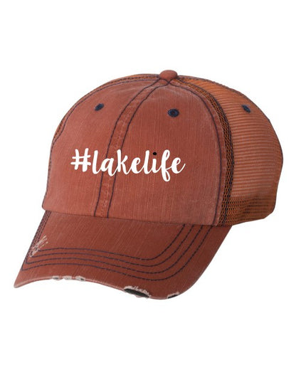Lakelife Embroidered Trucker Cap Hat - Tigbul's Variety Fashion Shop