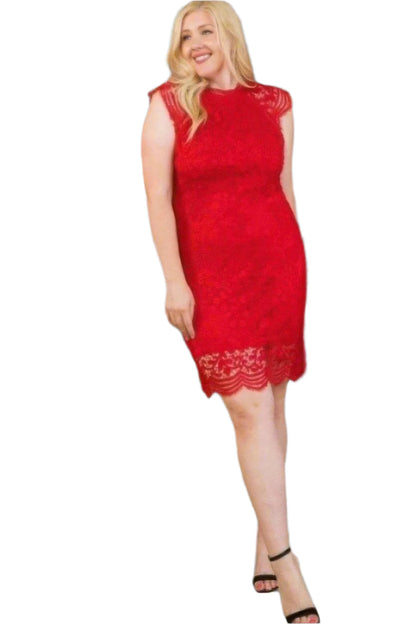 Plus Size Lace Crochet Mini Special Occasion Dress - Tigbul's Variety Fashion Shop