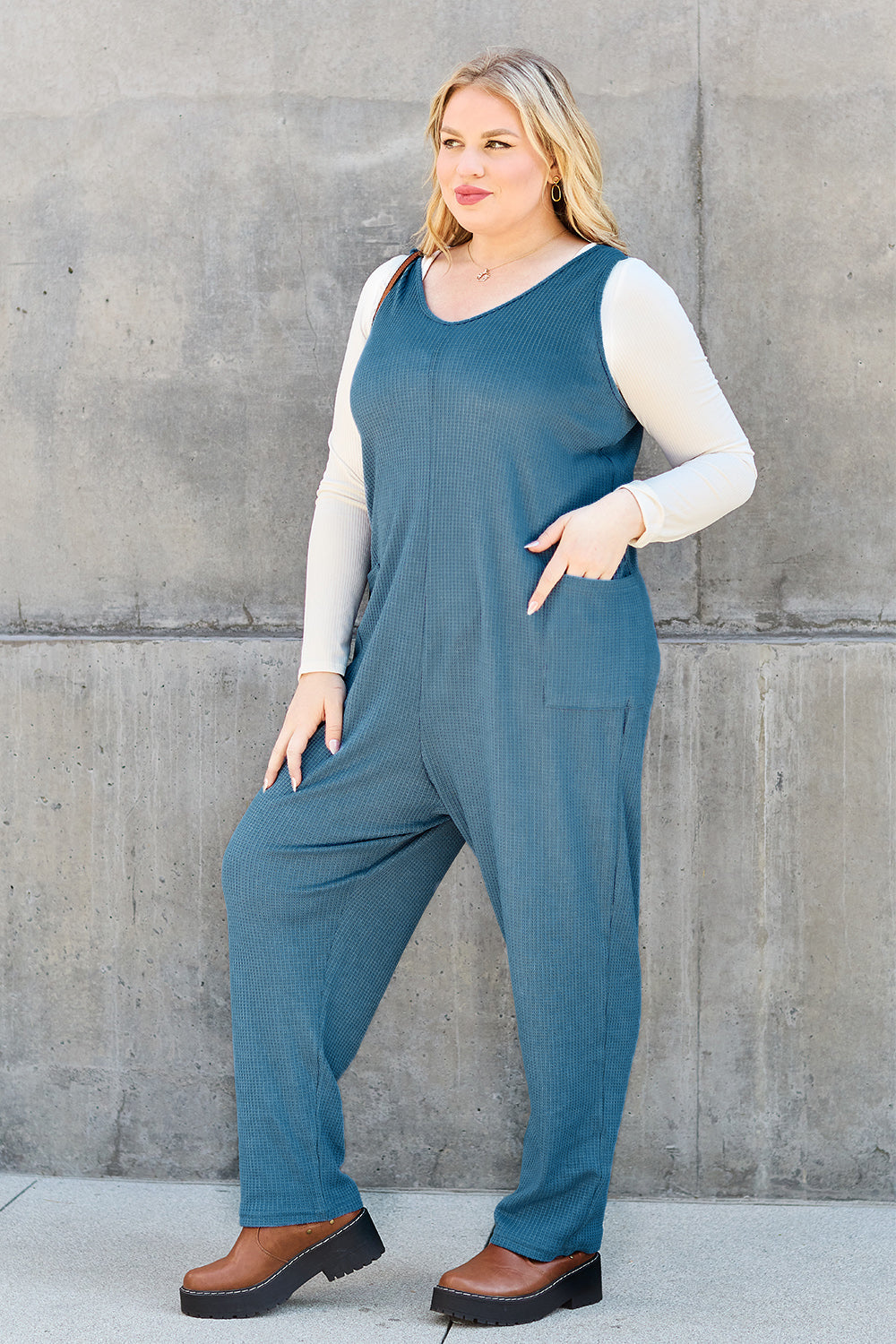 Sleeveless Straight Jumpsuit Sizes Small to 3XL - Tigbul's Variety Fashion Shop