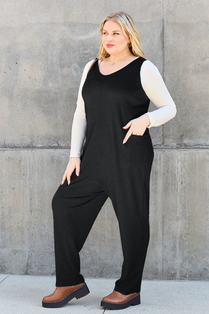 Sleeveless Straight Jumpsuit Sizes Small to 3XL - Tigbul's Variety Fashion Shop