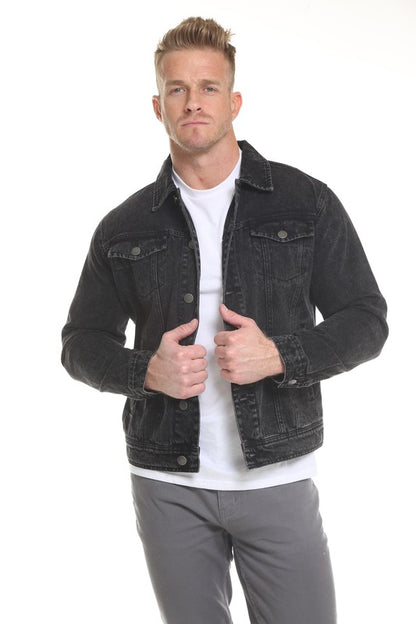 Men's Black Denim Jacket - Tigbul's Variety Fashion Shop