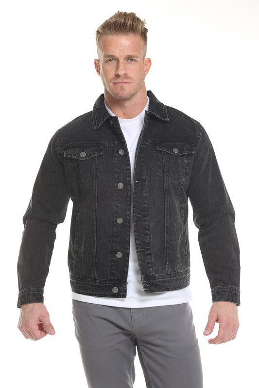 Men's Black Denim Jacket - Tigbul's Variety Fashion Shop