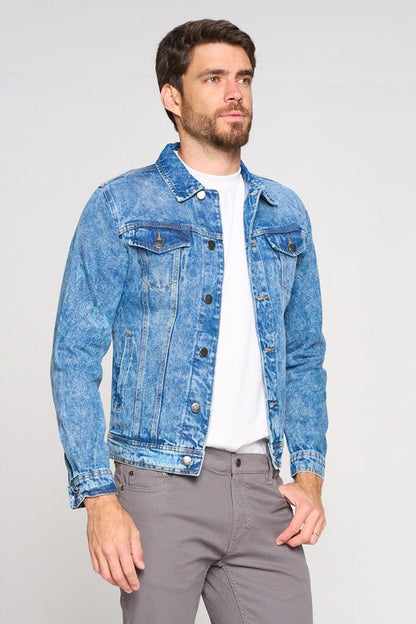 Men's Plus Size Denim Jacket - Tigbul's Variety Fashion Shop