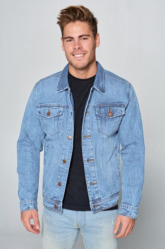 Men's Plus Size Denim Jacket - Tigbul's Variety Fashion Shop