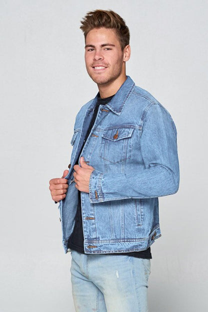 Men's Plus Size Denim Jacket - Tigbul's Variety Fashion Shop