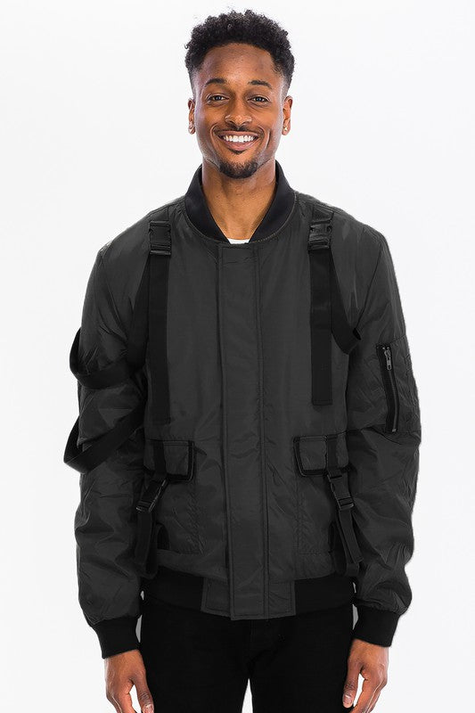 Men's Utility Strap Jacket - Tigbul's Variety Fashion Shop