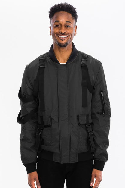 Men's Utility Strap Jacket - Tigbul's Variety Fashion Shop