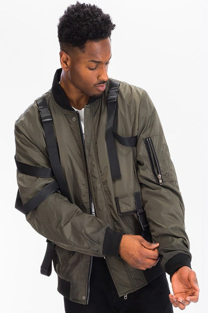 Men's Utility Strap Jacket - Tigbul's Variety Fashion Shop