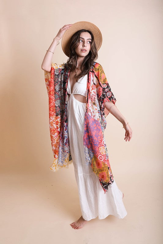 Boho Floral Patchwork Kimono - Tigbul's Variety Fashion Shop
