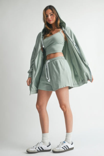 3 Piece Set Sweater Short Set - Tigbul's Variety Fashion Shop