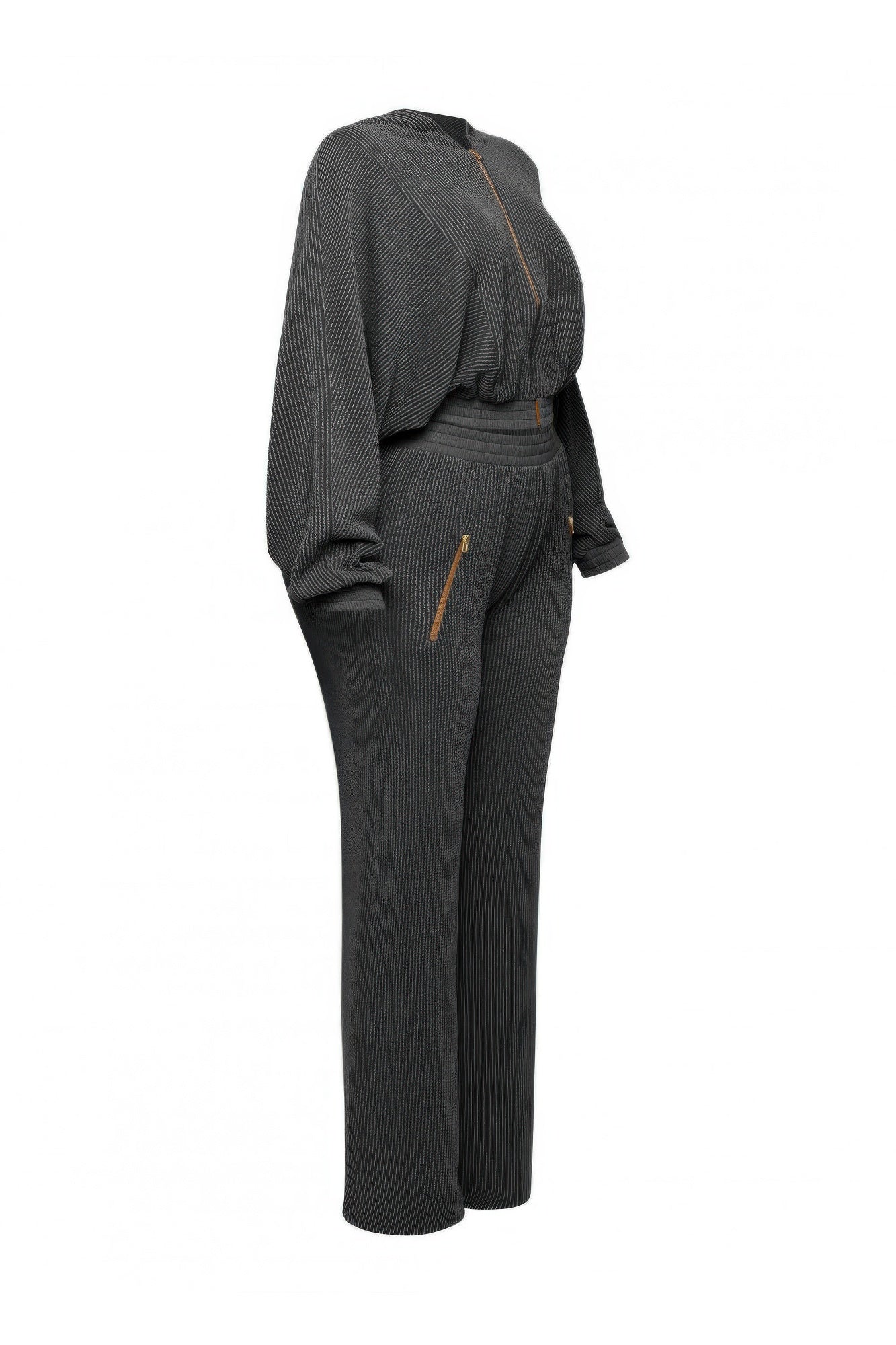 Plus Size Zipper Closure Hoodie Jacket & Pants Set - Tigbul's Variety Fashion Shop