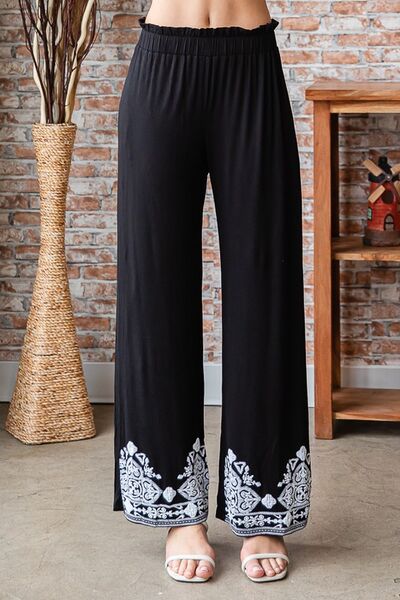 Black Damask Casual Pants Size Small up to 3XL - Tigbul's Variety Fashion Shop