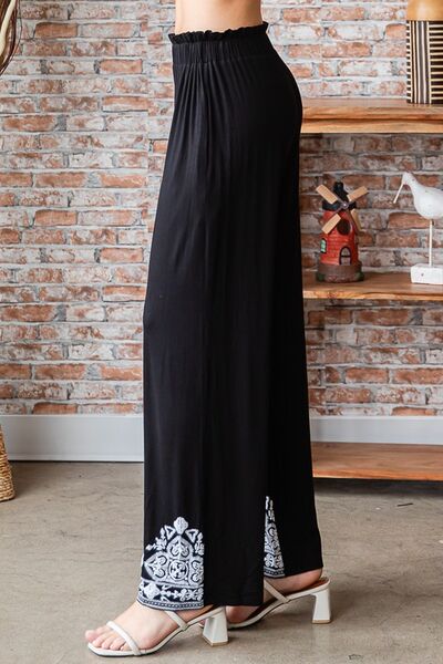 Black Damask Casual Pants Size Small up to 3XL - Tigbul's Variety Fashion Shop