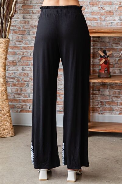 Black Damask Casual Pants Size Small up to 3XL - Tigbul's Variety Fashion Shop