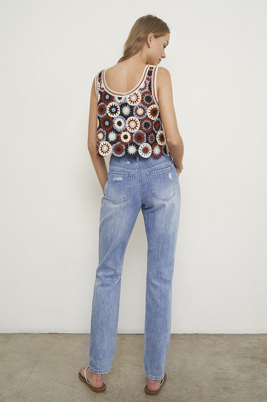 Distressed Light Blue Straight Jeans - Tigbul's Variety Fashion Shop