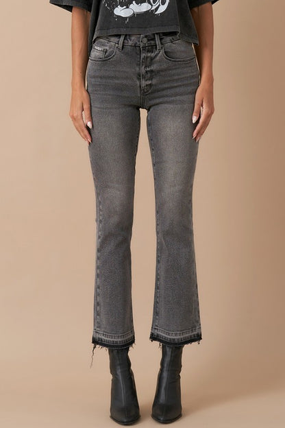High Rise Cropped Boot Cut Denim Jeans - Tigbul's Variety Fashion Shop