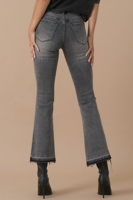 High Rise Cropped Boot Cut Denim Jeans - Tigbul's Variety Fashion Shop