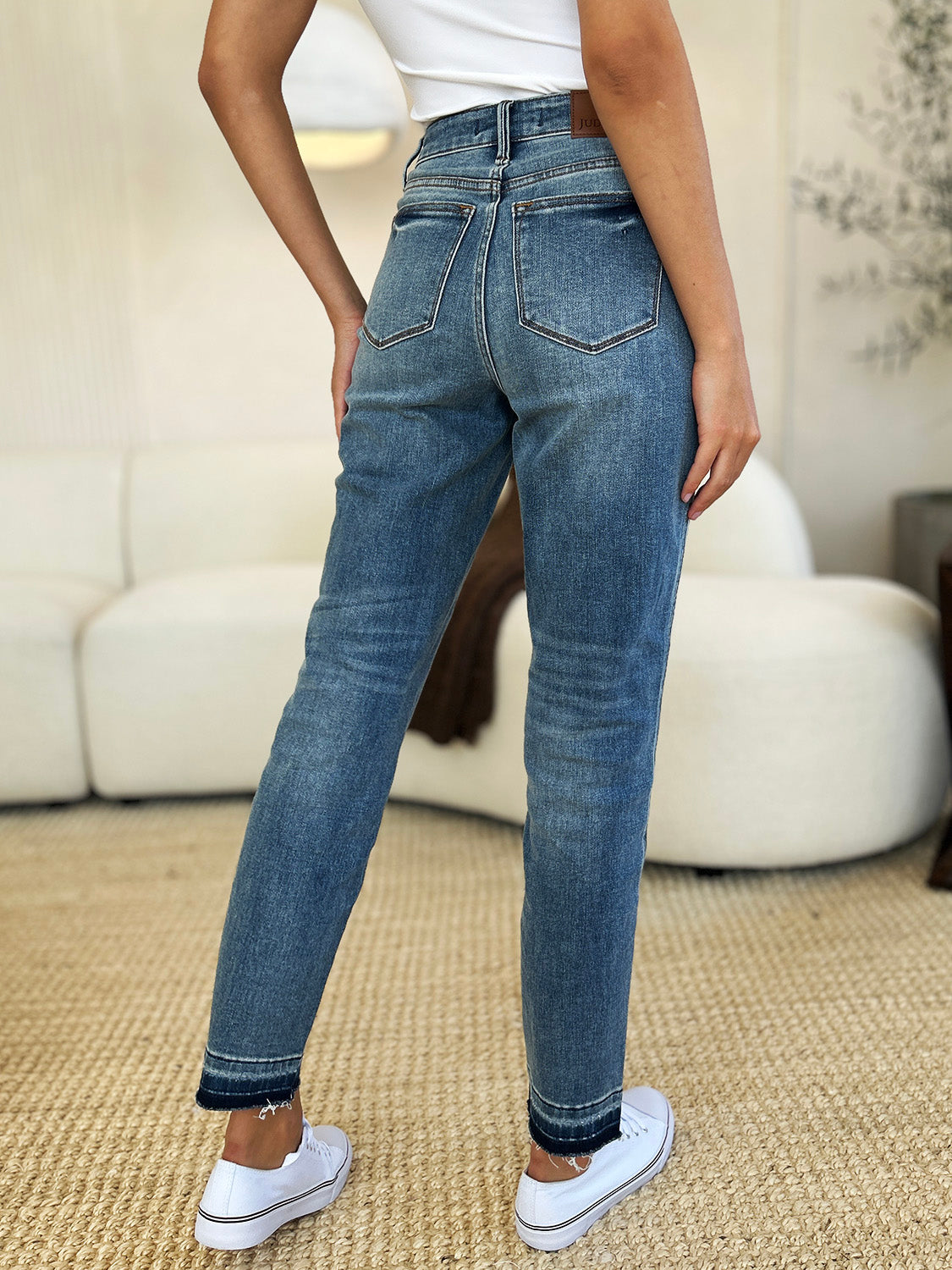 Judy Blue Full Size Mid Rise Rigid Magic Release Hem Jeans - Tigbul's Variety Fashion Shop