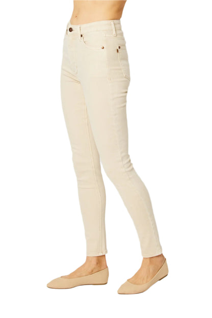 Judy Blue Garment Dyed Ivory Tummy Control Jeans Sizes 1-24W - Tigbul's Variety Fashion Shop