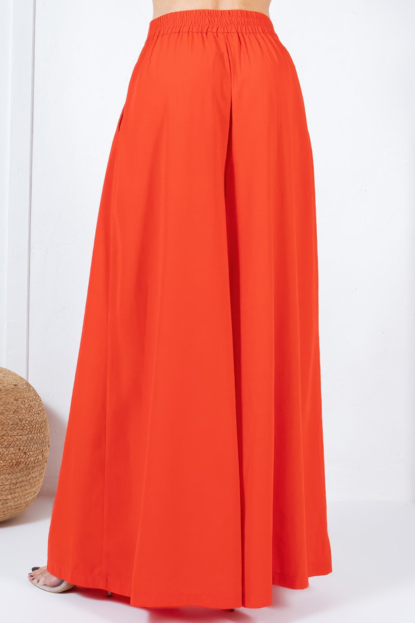 Large Hem Wide Leg Pleated Solid Pants - Tigbul's Variety Fashion Shop