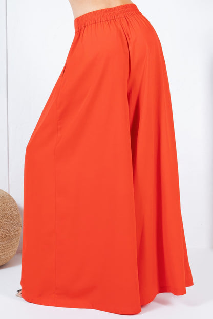 Large Hem Wide Leg Pleated Solid Pants - Tigbul's Variety Fashion Shop