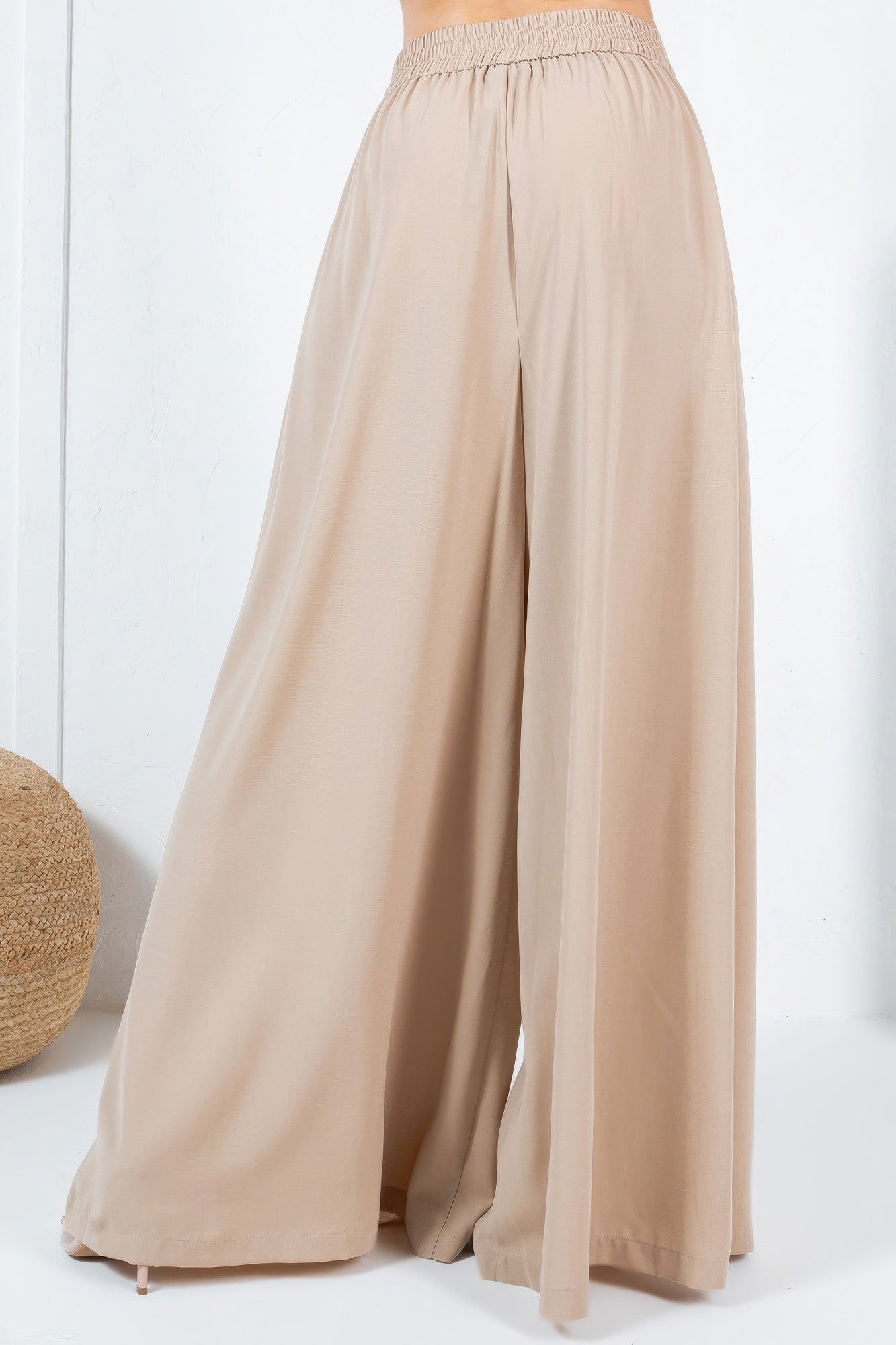 Large Hem Wide Leg Pleated Solid Pants - Tigbul's Variety Fashion Shop