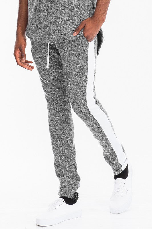 Men's Static Print Fabric Track Pants - Tigbul's Variety Fashion Shop