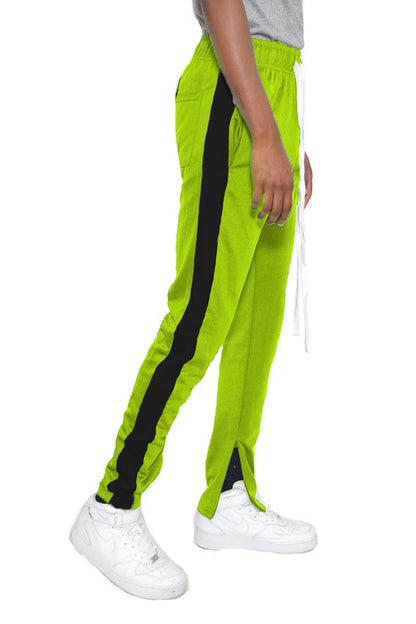 Men's Track Pants with Ankle Zipper and a Solid Side Stripe - Tigbul's Variety Fashion Shop