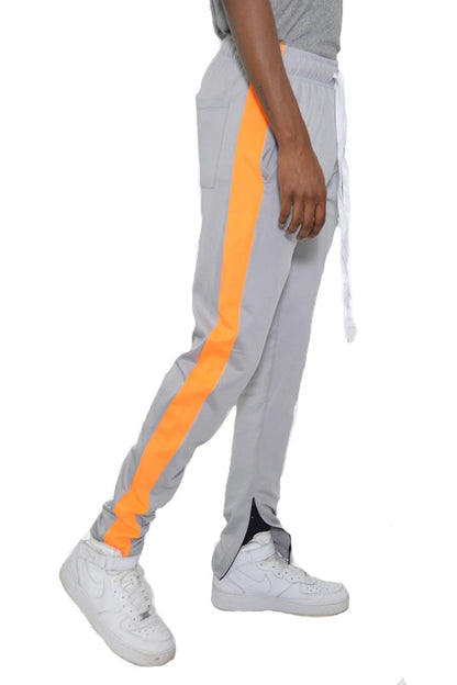 Men's Track Pants with Ankle Zipper and a Solid Side Stripe - Tigbul's Variety Fashion Shop