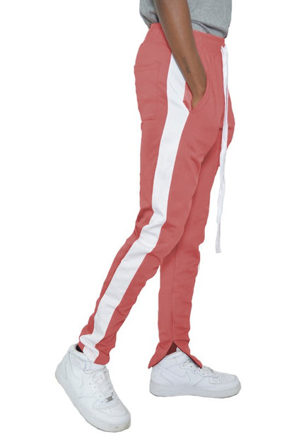 Men's Track Pants with Ankle Zipper and a Solid Side Stripe - Tigbul's Variety Fashion Shop