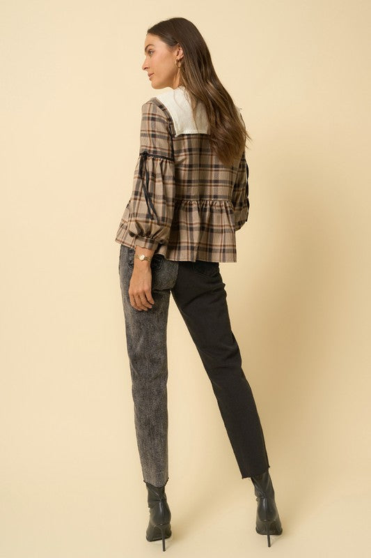 Raw Hem Black Contrast Wash Mom Jeans - Tigbul's Variety Fashion Shop