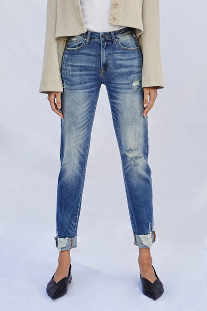 Raw Hem Boyfriend Jeans - Tigbul's Variety Fashion Shop