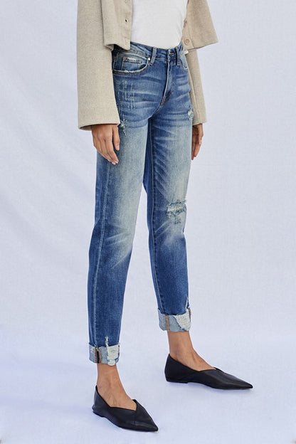 Raw Hem Boyfriend Jeans - Tigbul's Variety Fashion Shop