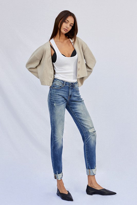 Raw Hem Boyfriend Jeans - Tigbul's Variety Fashion Shop
