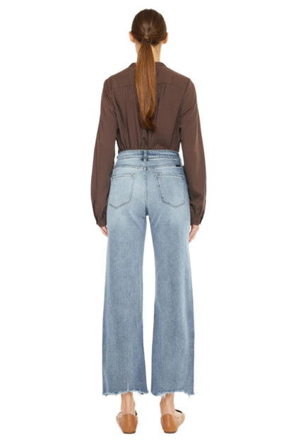 Kancan High Rise Slim Wide Leg Jeans - Tigbul's Variety Fashion Shop