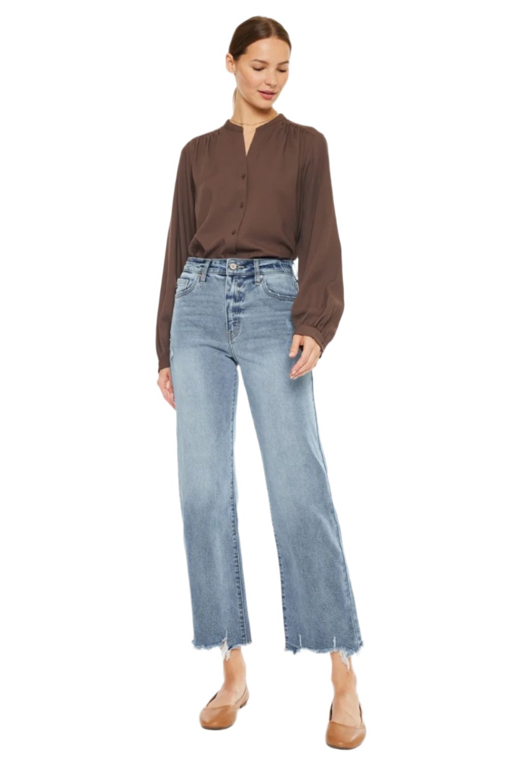 Kancan High Rise Slim Wide Leg Jeans - Tigbul's Variety Fashion Shop