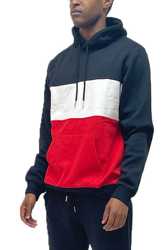 Men's Color Block Pullover Hoodie - Tigbul's Variety Fashion Shop