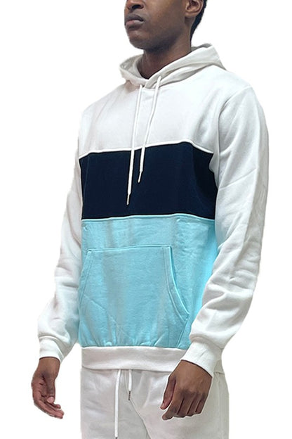 Men's Color Block Pullover Hoodie - Tigbul's Variety Fashion Shop