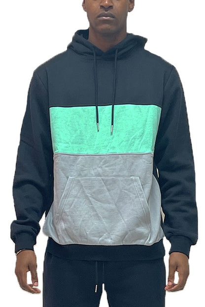 Men's Color Block Pullover Hoodie - Tigbul's Variety Fashion Shop