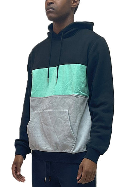 Men's Color Block Pullover Hoodie - Tigbul's Variety Fashion Shop