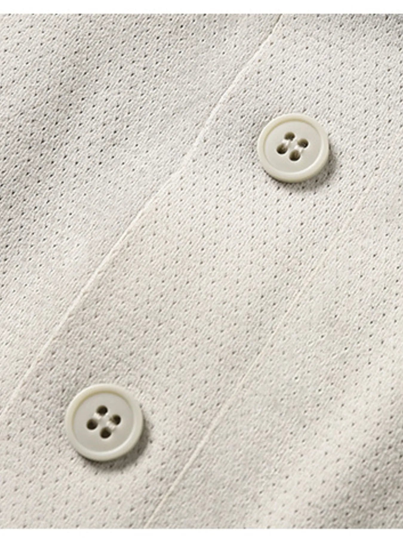 Mocha polo shirt, textured fabric with white button front