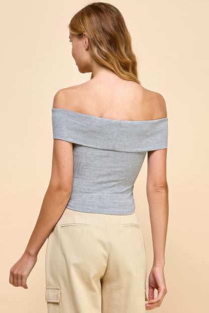 Off Shoulder Ribbed Top - Tigbul's Variety Fashion Shop