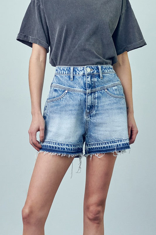 Super High Rise Released Hem Denim Shorts - Tigbul's Variety Fashion Shop