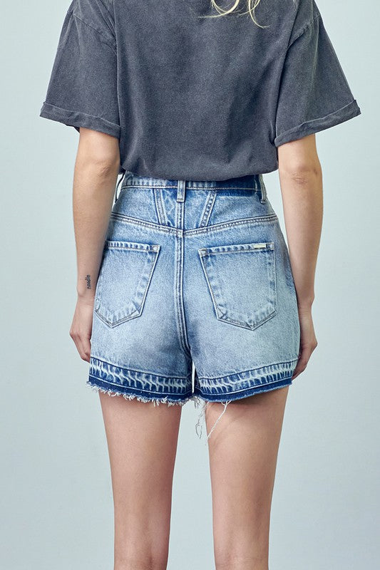 Super High Rise Released Hem Denim Shorts - Tigbul's Variety Fashion Shop