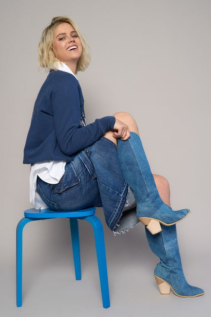 Dark Wash Cargo Pocket Long Denim Skirt - Tigbul's Variety Fashion Shop